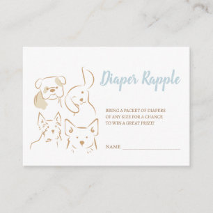 Cute Puppy Baby Shower Diaper Rapple Enclosure Card