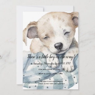 Cute Puppy Baby Shower Invitation