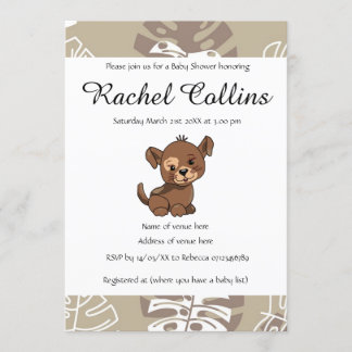 Cute Puppy Baby Shower Invitation