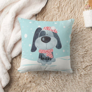 Cute puppy, baby throw pillow