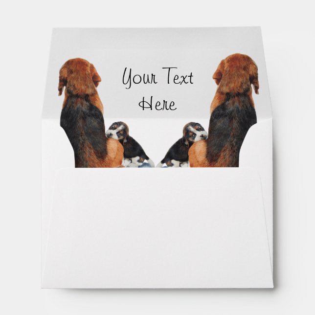 Cute puppy beagle and mom dog envelope (Back (Bottom))