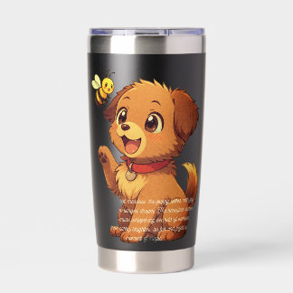 Cute Puppy & Bee Thermal Tumbler 