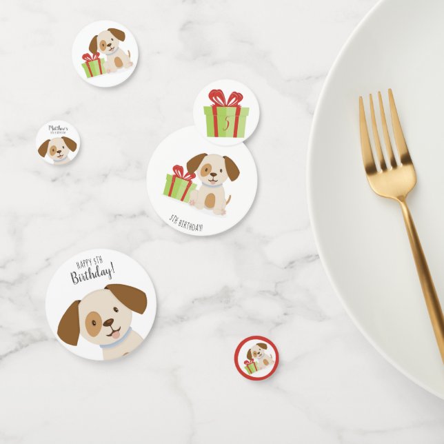 Cute Puppy Birthday Confetti (Group)