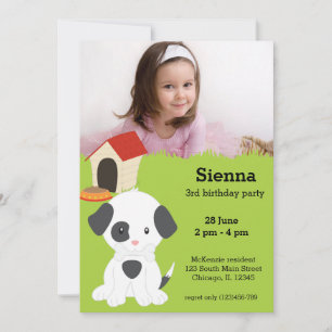 Cute puppy birthday invitation