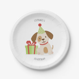 Cute Puppy Birthday Paper Plate