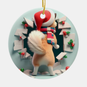 Cute Puppy Butt Ornament – Double-Sided Dog