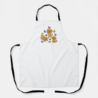 Cute Puppy & Butterflies Collection Apron