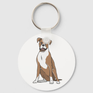 Cute Puppy Cartoon Dog Lover Boxer Keychain