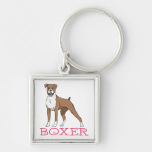 Cute Puppy Cartoon Dog Lover Boxer Keychain