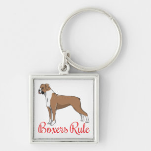 Cute Puppy Cartoon Dog Lover Boxer Keychain
