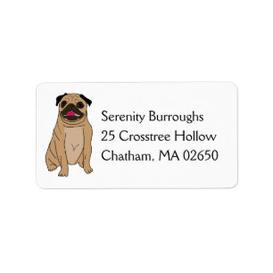 Cute Puppy Cartoon Dog Lover Rescue Mom Funny Pug Label