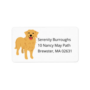 Cute Puppy Cartoon Dog Mom Golden Retriever Label