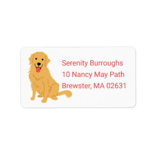 Cute Puppy Cartoon Dog Mom Golden Retriever Label