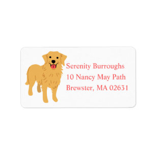 Cute Puppy Cartoon Dog Mom Golden Retriever Label