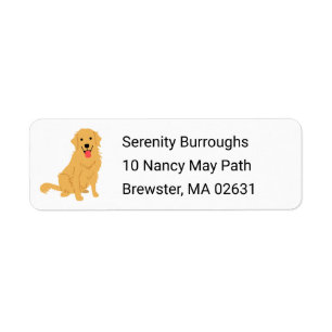 Cute Puppy Cartoon Dog Mom Golden Retriever Label