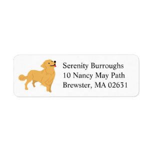 Cute Puppy Cartoon Dog Mom Golden Retriever Label