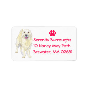 Cute Puppy Cartoon Dog Mom Golden Retriever Label