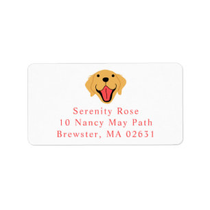 Cute Puppy Cartoon Dog Mom Golden Retriever Label