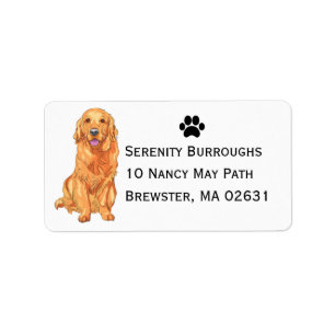 Cute Puppy Cartoon Dog Mom Golden Retriever Label