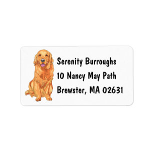 Cute Puppy Cartoon Dog Mom Golden Retriever Label