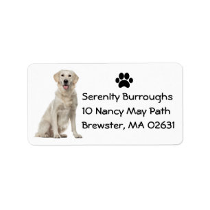Cute Puppy Cartoon Dog Mom Golden Retriever Label