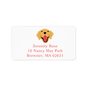 Cute Puppy Cartoon Dog Mom Golden Retriever Label