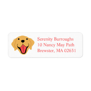 Cute Puppy Cartoon Dog Mom Golden Retriever Label