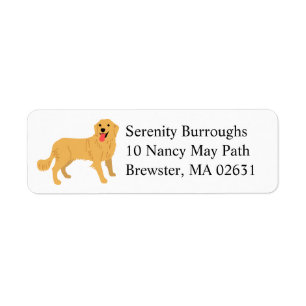 Cute Puppy Cartoon Dog Mom Golden Retriever Label