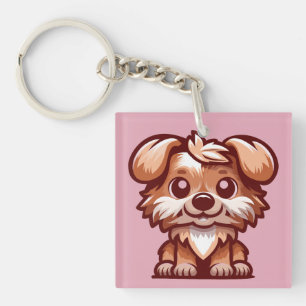 Cute Puppy Cartoon Keychain
