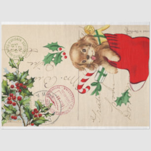 Cute Puppy Christmas Decoupage Tissue Tissue Paper