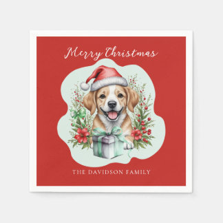 Cute Puppy Christmas Napkin