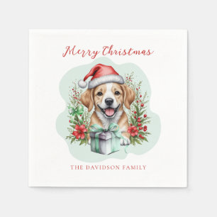 Cute Puppy Christmas  Napkin
