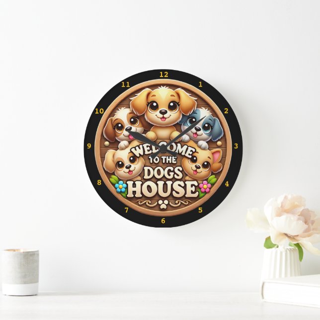  Cute Puppy Clock Welcome Home (Home)