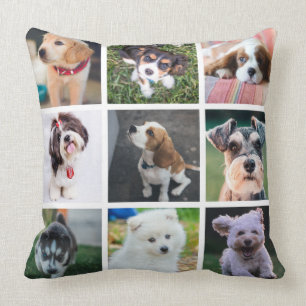 Cute Puppy Collage Throw Pillow