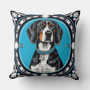 🐶 Cute Puppy Collar Playful Dog Cartoon Pet Lover Throw Pillow