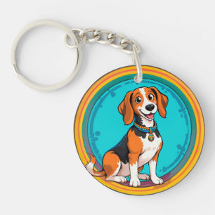 Cute Puppy colourful cartoon style design Keychain
