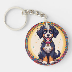 Cute Puppy colourful cartoon style design Keychain