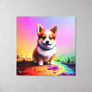 Cute Puppy Corgi Dog-36475 Canvas Print