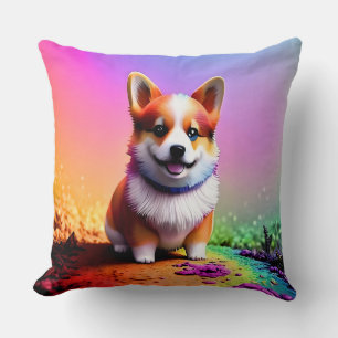 Cute Puppy Corgi Dog-36475 Throw Pillow