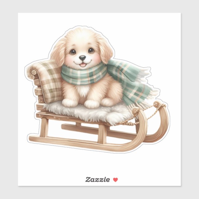 Cute puppy cozy winter Sticker (Sheet)