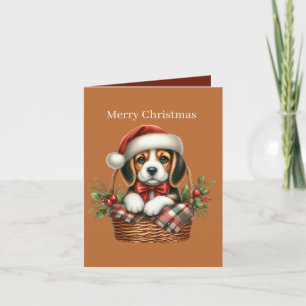 Cute puppy customizable Merry Christmas Holiday Card
