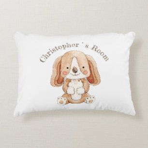 Cute puppy DBL-sided custom text kids Accent Pillow