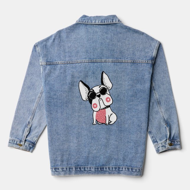 cute puppy denim jacket (Back)