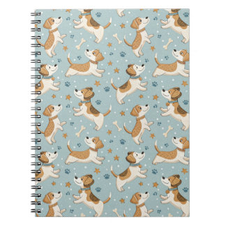Cute Puppy Design for Kids - Cartoon Dogs Pattern Notebook