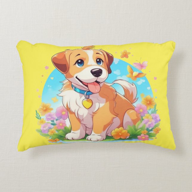 Cute Puppy Dog  Accent Pillow (Front)