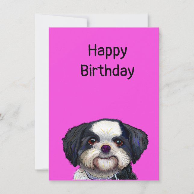 Cute Puppy Dog Birthday Card (Front)
