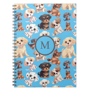 Cute Puppy Dog Blue Notebook