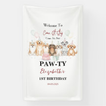 Cute Puppy Dog Boy 1st Birthday | Pawty Time First