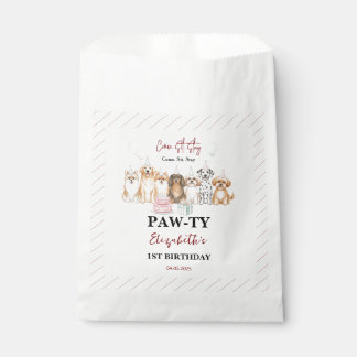 Cute Puppy Dog Boy 1st Birthday | Pawty Time First Favour Bag