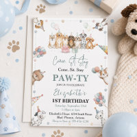 Cute Puppy Dog Boy 1st Birthday | Pawty Time First